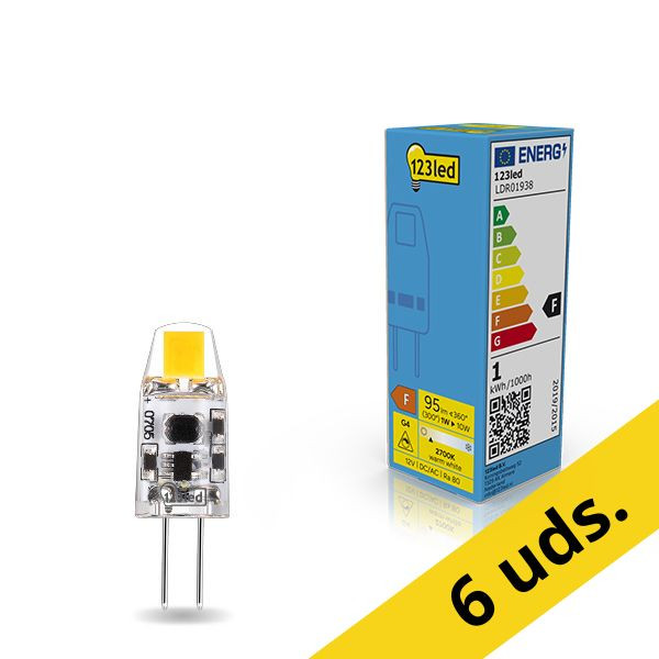 Pack: 6x 123tinta bombilla LED G4 regulable de 1.1W (14W) LDR01939 - 1