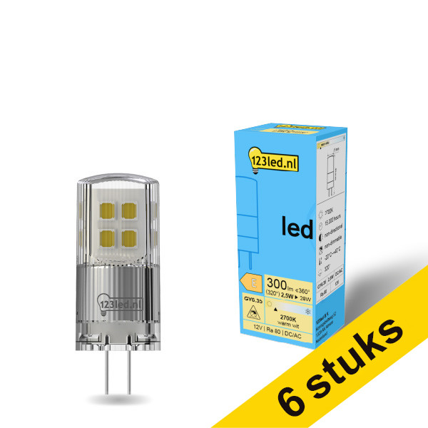 Pack: 6x 123tinta bombilla LED GY6.35 de 2.5 W (28 W) LDR01945 - 1