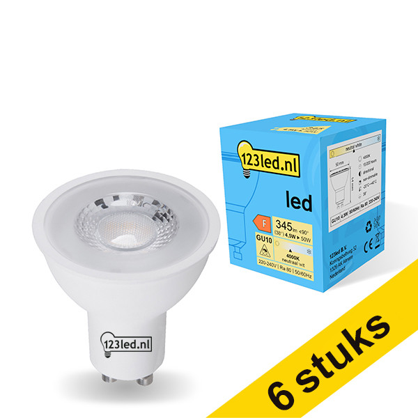 Pack: 6x 123tinta focos LED GU10 4000K de 4,5W (50W) LDR01727 - 1