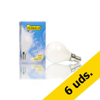 Pack: 6x Bombilla LED E14 C35 Luz Cálida Bala Mate Regulable (4.5W) - 123tinta  LDR01533