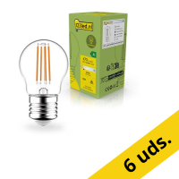 Pack: 6x Bombilla LED E27 | Bola G45 | Ultraeficiente | Filamento | Transparente | 2700K | 2,2 W (40 W) - 123tinta