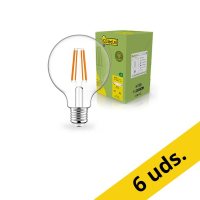 Pack: 6x Bombilla LED E27 | Globo G95 | Ultraeficiente | Filamento | Transparente | 2700K | 2,2 W (40 W) - 123tinta