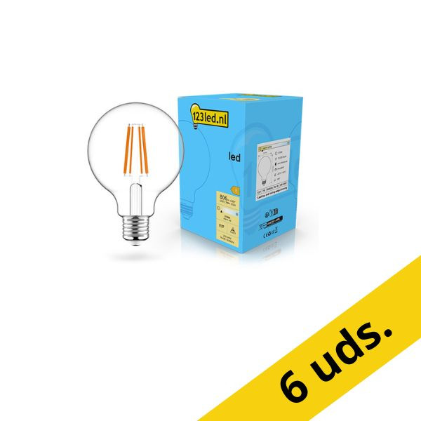 Pack: 6x Bombilla LED E27 bola filamento regulable luz cálida (4.5W) - 123tinta LDR02095 - 1