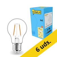 Pack: 6x Bombilla LED E27 redonda filamento luz cálida (2.5W) - 123tinta