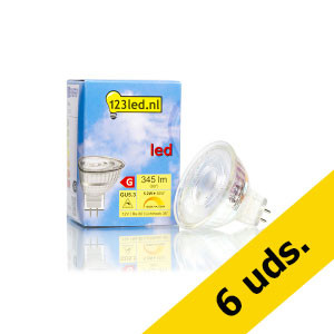 Pack: 6x Bombilla LED GU5.3 MR16 Luz Cálida Foco Regulable (5.2W) - 123tinta  LDR01653 - 1