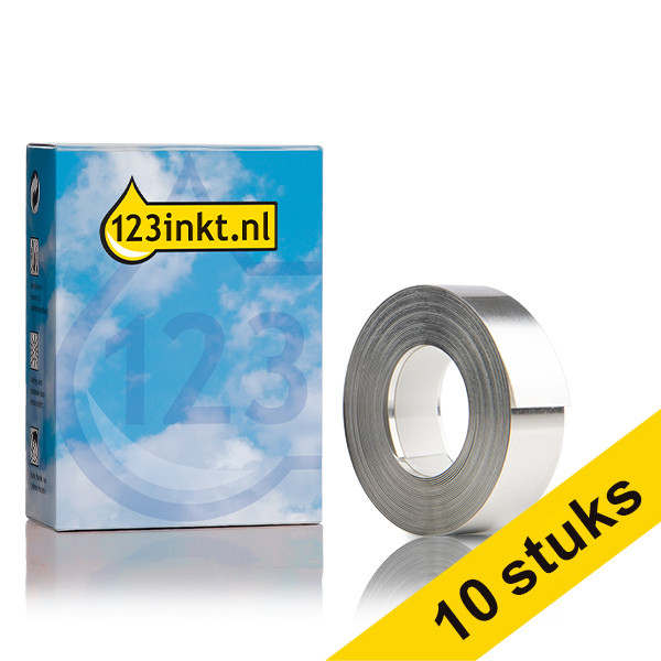 Pack 10x: Dymo S0720180 / 35800 Rhino cinta de aluminio autoadhesiva plateada 12 mm (marca 123tinta) S0720180C 650790 - 1