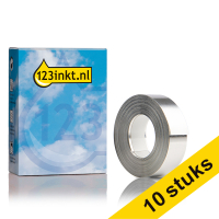 Pack 10x: Dymo S0720180 / 35800 Rhino cinta de aluminio autoadhesiva plateada 12 mm (marca 123tinta) S0720180C 650790