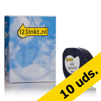 Pack 10x: Dymo S0721660 / 91221 Cinta plástica blanca 12 mm (marca 123tinta) S0721660C 650774