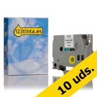 Pack 10x: Marca 123tinta reemplaza a Brother TZe-231 cinta negro sobre blanco 12 mm TZe231C 650775