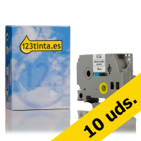 Pack 10x: Marca 123tinta reemplaza a Brother TZe-241 cinta negro sobre blanco 18 mm TZe241C 650784