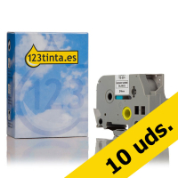 Pack 10x: Marca 123tinta reemplaza a Brother TZe-251 cinta negro sobre blanco 24 mm TZe251C 650778