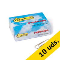 Pack 10x Clips niquelados 123tinta de 33 mm (100 unidades)  300648