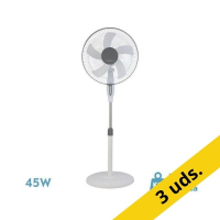 Pack 3 uds Belmonte Ventilador De Pie Blanco/gris 3 Velocidades 45w 5 Aspas Orientable