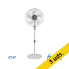 Pack 3 uds Belmonte Ventilador De Pie Blanco/gris 3 Velocidades 45w 5 Aspas Orientable 427605 - 1