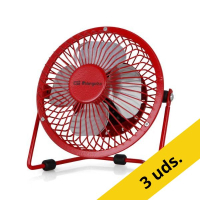Pack 3 unidades Orbegozo PW 1027 Mini Ventilador USB Rojo
