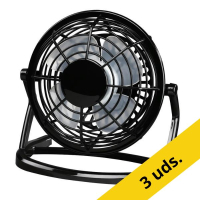 Pack 3 unidades Ventilador de Mesa USB de 10 cm Negro