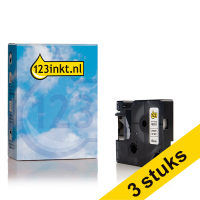 Pack 3x: Cinta termorretráctil Dymo S0718260 / 18051 IND Rhino negro sobre blanco 6 mm (marca 123tinta) 18051C 089253