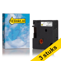 Pack 3x: Dymo 622289 IND Rhino cinta permanente poliéster negro sobre transparente 12 mm (marca 123tinta) 622289C 089249