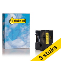 Pack 3x: Dymo S0718270 / 18052 IND Rhino cinta termorretráctil negra sobre amarilla 6 mm (marca 123tinta) 18052C 089254