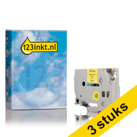 Pack 3x Brother TZe-631S cinta negra sobre amarilla 12 mm (marca 123tinta) TZe-631SC 080995
