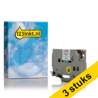 Pack 3x Brother TZe-R231 cinta negro sobre blanco 12 mm (marca 123tinta) TZe-R231C 080994