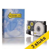 Pack 3x Casio XR-9WE1 cinta negra sobre blanca 9 mm (marca 123tinta) XR9WE1C 056240
