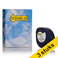 Pack 3x Dymo S0721660/91221 cinta plástica blanca 12 mm (marca 123tinta) S0721660C 088322