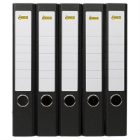 Pack 5x Archivador A4 123tinta cartón negro - 50 mm