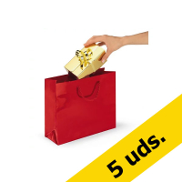 Pack 5x Bolsa de regalo papel charol (12 x 16 x 7 cm) - Roja  426306