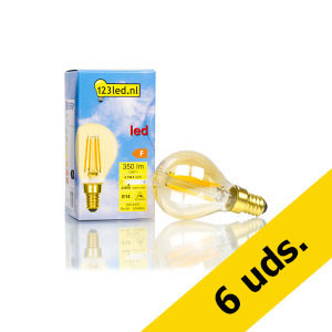 Pack 6x: Bombilla LED E14 C35 Luz Cálida Bola Oro Regulable (4.1W) - 123tinta  LDR01669 - 1