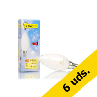 Pack 6x: Bombilla LED E14 C35 Luz Cálida Vela Mate Regulable (4W) - 123tinta  LDR01619