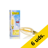 Pack 6x: Bombilla LED E14 C35 Luz Cálida Vela Oro Regulable (4.1W) - 123tinta  LDR01663