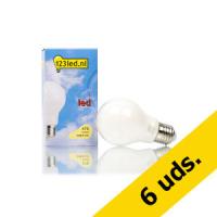 Pack 6x: Bombilla LED E27 Luz Cálida Pera Filamento Mate regulable (4.5W) - 123tinta