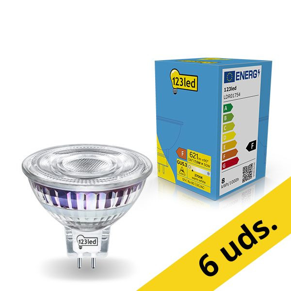 Pack Ahorro: 123tinta Bombilla LED GU5.3 regulable luz cálida (7.5W) LDR01755 - 1