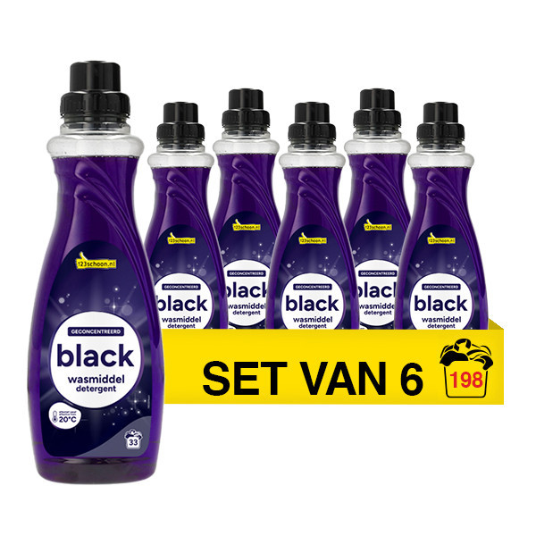 Pack Ahorro: 123tinta Detergente líquido negro 1 L (6 botellas de 33 lavados) SDR07355 - 1