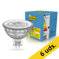 Pack Ahorro: 6x Bombilla LED GU5.3  2700K regulable  4,4W (35W) - 123tinta