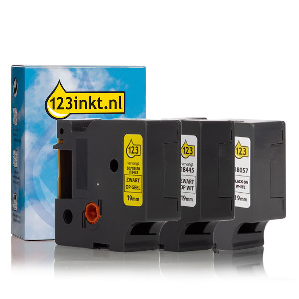 Pack Dymo IND Rhino cinta de vinilo de 19 mm (marca 123tinta) 18057C 18433C 18445C 089234 - 1