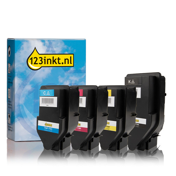 Pack Konica Minolta: TNP-79K, TNP-79C, TNP-79M, TNP-79Y negro + 3 colores (marca 123tinta)  131911 - 1