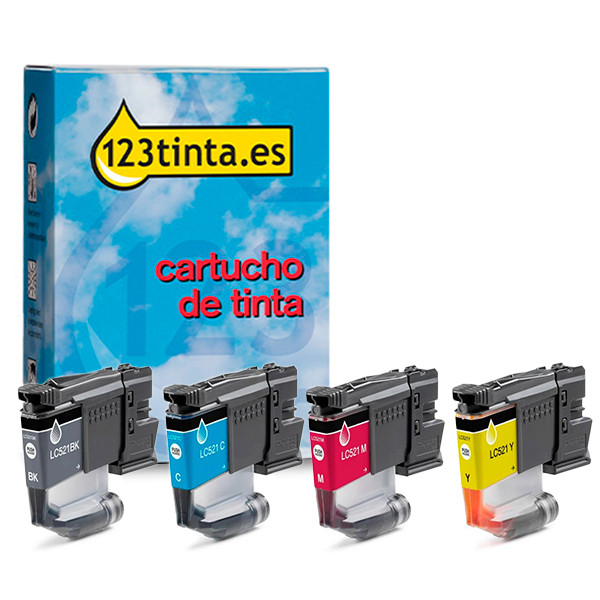 Pack Marca 123tinta reemplaza a Brother LC-521: negro + 3 colores 051479 - 1
