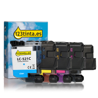 Pack Marca 123tinta reemplaza a Brother LC-521: negro + 3 colores 051479