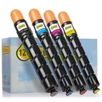 Pack ahorro: Canon C-EXV 28 BK, C, M, Y toner negro + 3 colores (marca 123tinta)  130092