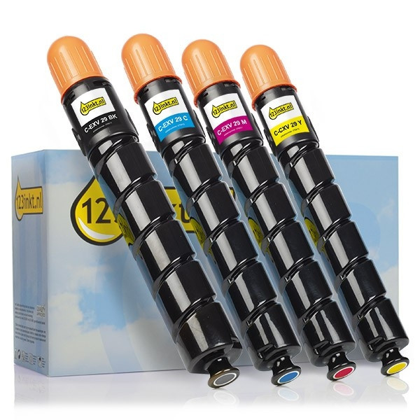 Pack ahorro: Canon C-EXV 29 BK, C, M, Y toner negro + 3 colores (marca 123tinta)  130093 - 1