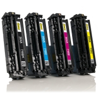 Pack ahorro: Canon serie 718BK, 718C, 718M, 718Y toner negro + 3 colores (marca 123tinta)  130086