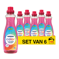 Pack ahorro: Detergente líquido para ropa 123tinta de color 1 L (6 botellas de 33 lavados)