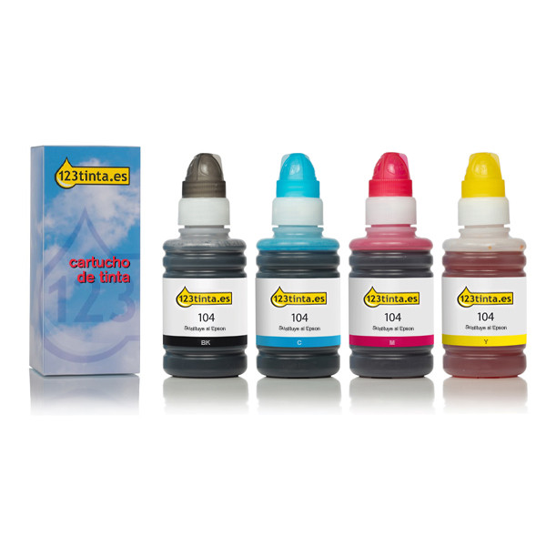 Pack ahorro: Epson serie 104 (negro + tricolor) (marca 123tinta) 127083 - 1