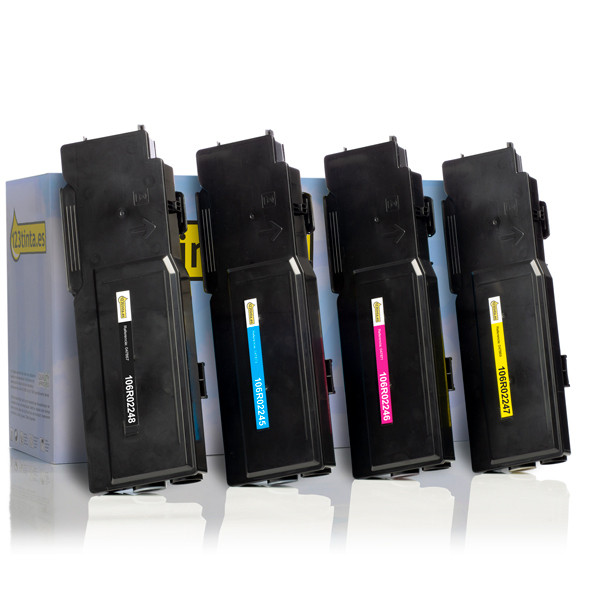 Pack ahorro: Xerox 106R02248, 2247, 2246, 2245 toner negro + 3 colores (marca 123tinta)  130145 - 1