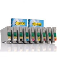 Pack ahorro: serie T087 (2 tipos de negro + 5 colores + optimizador) (marca 123tinta) C13T08704010C C13T08714010C C13T08724010C C13T08734010C C13T08744010C 110588