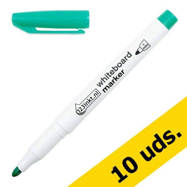 Pack ahorro 10x rotulador de pizarra blanca 123tinta verde (1 mm)  300894 - 1