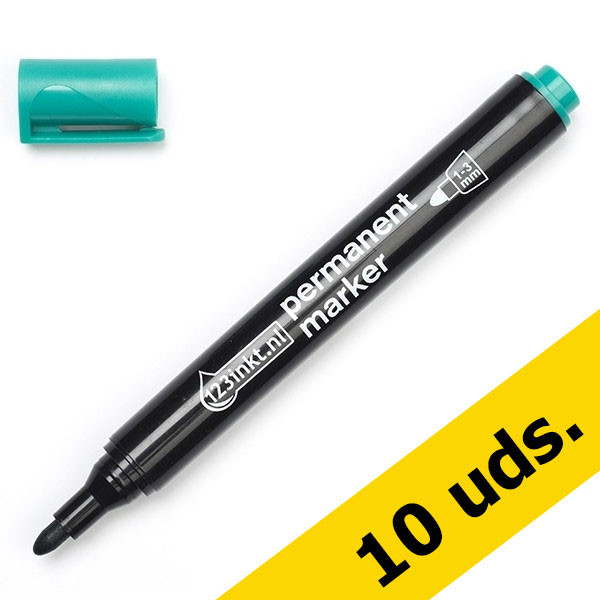 Pack ahorro 10x rotulador permanente verde 123tinta (2,5 mm) 300400 - 1