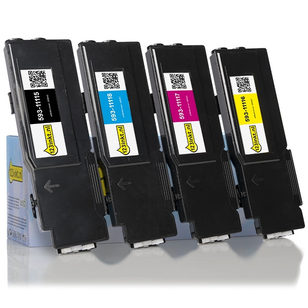 Pack ahorro Dell 3760dn / 3765dnf: 593-11115, 11116, 11117, 11118 toner negro + 3 colores (marca 123tinta)  130176 - 1